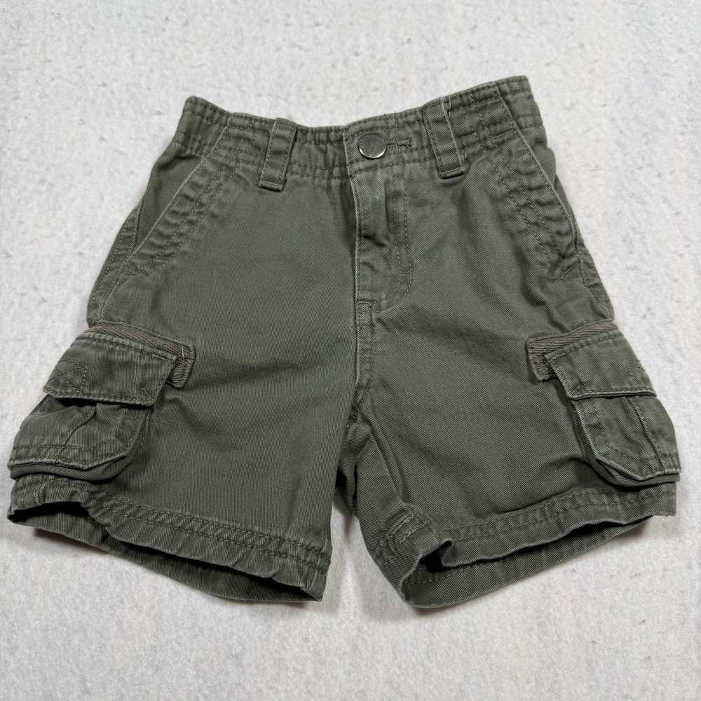 Cherokee Kids Olive Green Cargo Shorts 12M Cotton Twill Utility Pockets